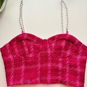 Vibrant pink bustier top